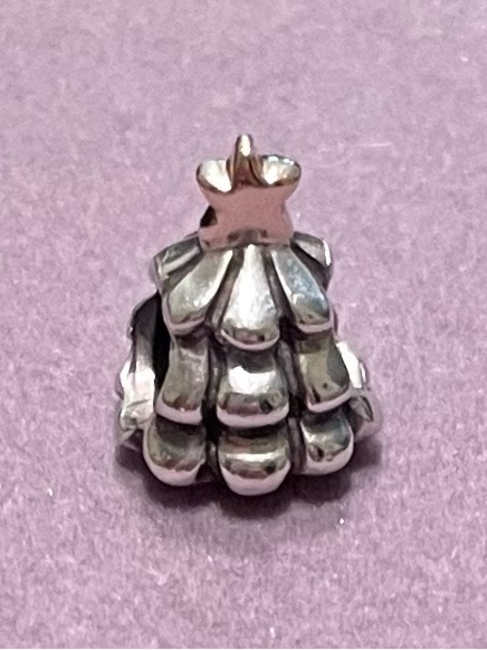 Authentic Retired Pandora Christmas Tree Charm Two Tone Silver 14K Gold 790365